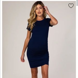Navy Wrap Maternity T-shirt dress size small